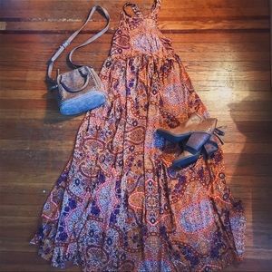 Ornate Paisley Boho Maxi Dress